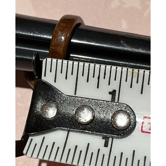 Dark Blue Tagua Nut Ring Sustainable Vegan Ivory Handmade Boho Organic Sz 7 - Picture 9 of 9